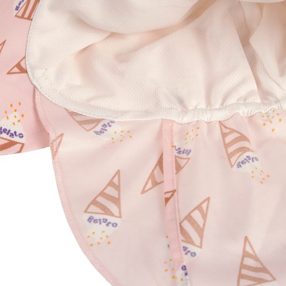 Lässig Sun cap with neck protection LSF Sun Protection Flap Hat - Pale pink - Size: 48-51