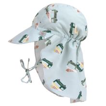 Sun cap with neck protection LSF Sun Protection Flap Hat - Ice Cream Truck - Illusion Blue - Size: 41-44