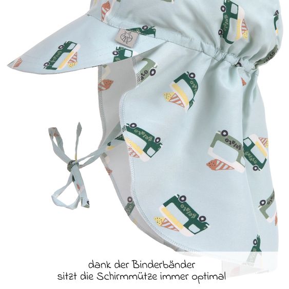 Lässig Sun cap with neck protection LSF Sun Protection Flap Hat - Ice Cream Truck - Illusion Blue - Size: 41-44