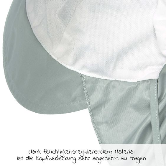 Lässig Schirmmütze mit Nackenschutz LSF Sun Protection Flap Hat - Mint - Gr. 43/45