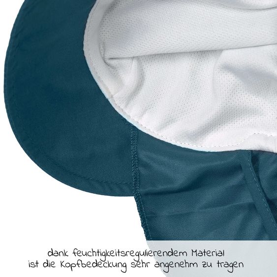 Lässig Schirmmütze mit Nackenschutz LSF Sun Protection Flap Hat - Navy - Gr. 43/45