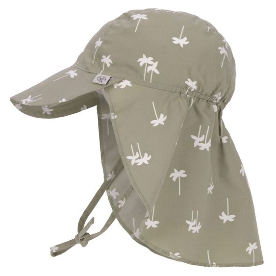 Lässig Cappello a falde con protezione del collo SPF Cappello a falde con protezione solare - Palme Olive - Taglia 43/45