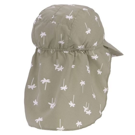 Lässig Cappello a falde con protezione del collo SPF Cappello a falde con protezione solare - Palme Olive - Taglia 43/45