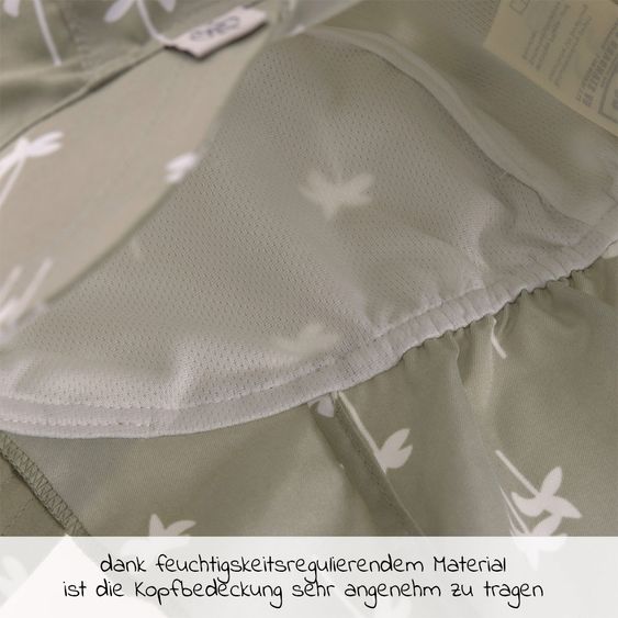 Lässig Cappello a falde con protezione del collo SPF Cappello a falde con protezione solare - Palme Olive - Taglia 43/45