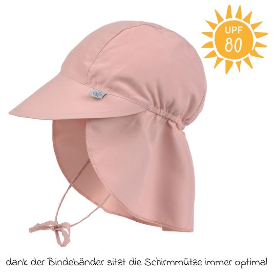 Lässig Schirmmütze mit Nackenschutz LSF Sun Protection Flap Hat - Peach - Gr. 46/49