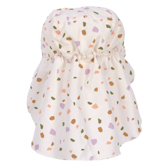 Lässig Schirmmütze mit Nackenschutz LSF Sun Protection Flap Hat - Pebbles - Multicolor / Milky - Gr. 43/45