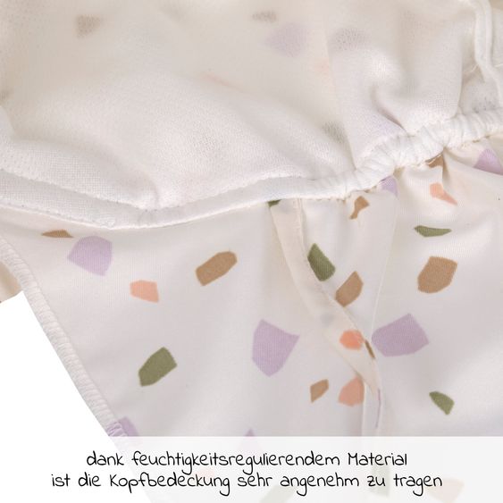 Lässig Schirmmütze mit Nackenschutz LSF Sun Protection Flap Hat - Pebbles - Multicolor / Milky - Gr. 43/45