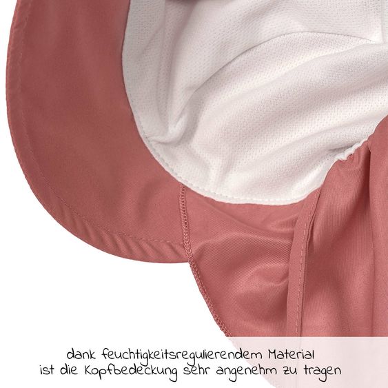 Lässig Schirmmütze mit Nackenschutz LSF Sun Protection Flap Hat - Rosewood - Gr. 43/45