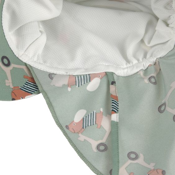 Lässig Schirmmütze mit Nackenschutz LSF Sun Protection Flap Hat - Scooter / Dog - Green - Gr. 45-47