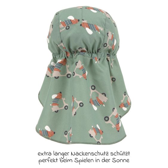 Lässig Sun cap with neck protection LSF Sun Protection Flap Hat - Green - Size: 48-51