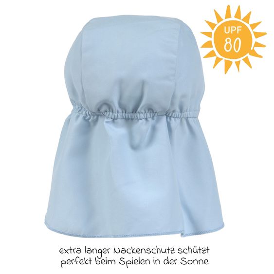 Lässig Schirmmütze mit Nackenschutz LSF Sun Protection Flap Hat - Sky Blue - Gr. 43/45