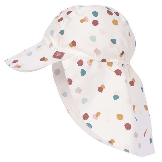 Lässig Schirmmütze mit Nackenschutz LSF Sun Protection Flap Hat - Spotted White - Gr. 43/45