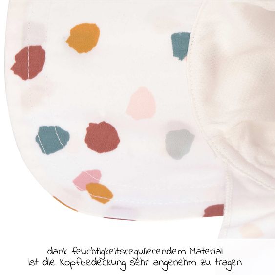 Lässig Schirmmütze mit Nackenschutz LSF Sun Protection Flap Hat - Spotted White - Gr. 43/45