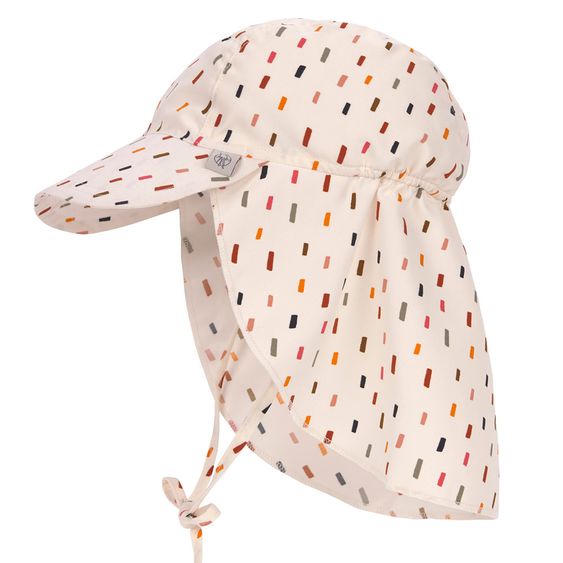 Lässig Schirmmütze mit Nackenschutz LSF Sun Protection Flap Hat - Strokes Offwhite Multicolor - Gr. 43/45