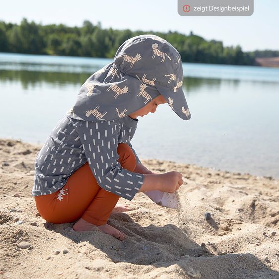 Lässig Schirmmütze mit Nackenschutz LSF Sun Protection Flap Hat - Strokes Offwhite Multicolor - Gr. 43/45