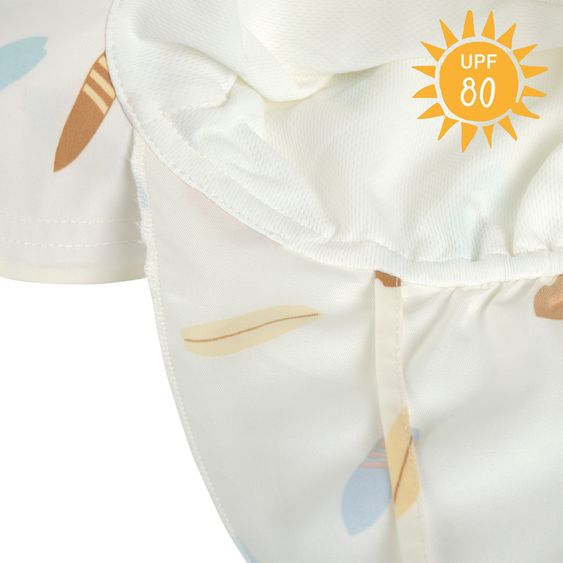 Lässig Schirmmütze mit Nackenschutz LSF Sun Protection Flap Hat - Surfboards - Sea Salt - Gr. 46/49