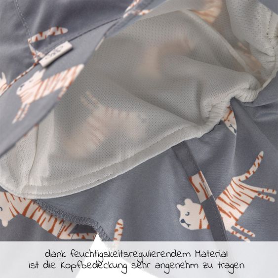 Lässig Schirmmütze mit Nackenschutz LSF Sun Protection Flap Hat - Tiger Grey - Gr. 43/45