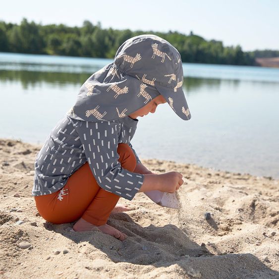 Lässig Schirmmütze mit Nackenschutz LSF Sun Protection Flap Hat - Tiger Grey - Gr. 43/45