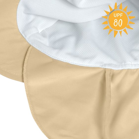 Lässig Schirmmütze mit Nackenschutz LSF Sun Protection Flap Hat - Vanilla - Gr. 43/45