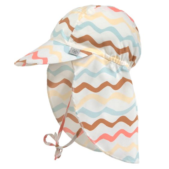 Lässig Schirmmütze mit Nackenschutz LSF Sun Protection Flap Hat - Wave - Sea Salt - Gr. 46/49