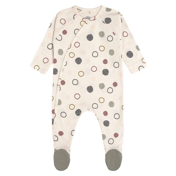 Lässig Schlafanzug Pyjama aus Bio-Baumwolle - Circles Offwhite - Gr. 50/56