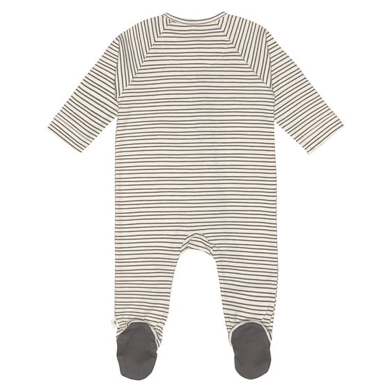 Lässig Schlafanzug Pyjama aus Bio-Baumwolle - Striped Grey Anthracite - Gr. 50/56