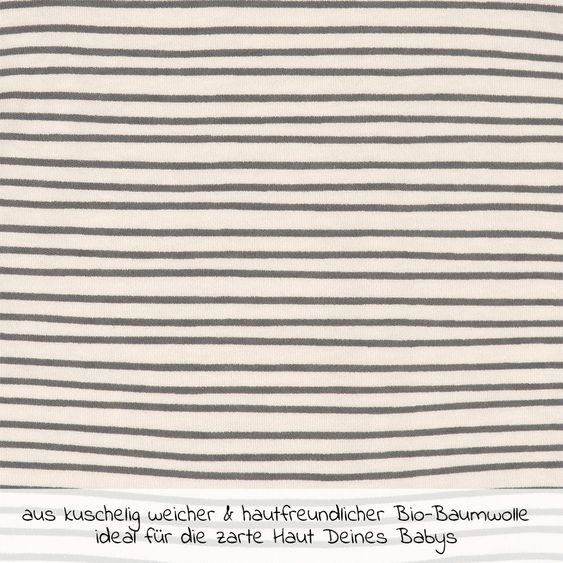 Lässig Schlafanzug Pyjama aus Bio-Baumwolle - Striped Grey Anthracite - Gr. 50/56