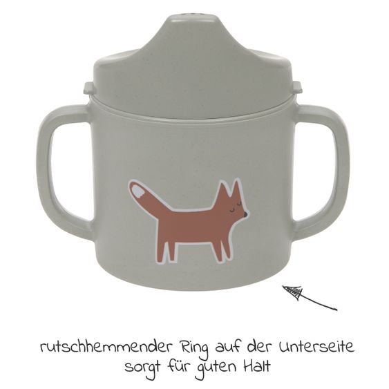 Lässig Double handle sippy cup - Little Forest Fox - Olive