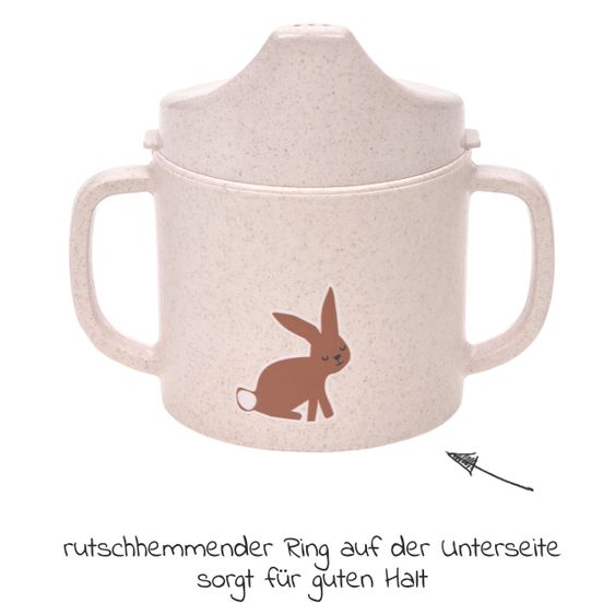 Lässig Double handle sippy cup - Little Forest Rabbit - Rose