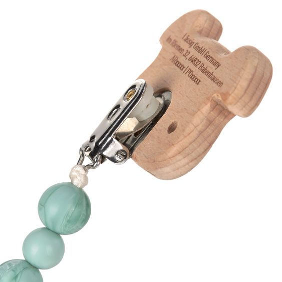 Lässig Catena con ciuccio in legno e silicone - Little Chums Dog