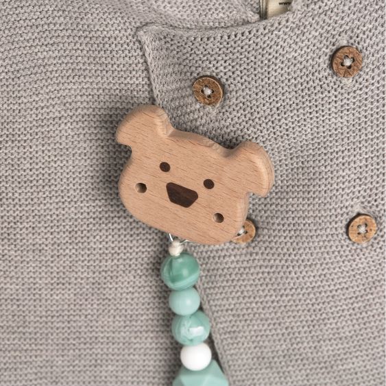 Lässig Catena con ciuccio in legno e silicone - Little Chums Dog