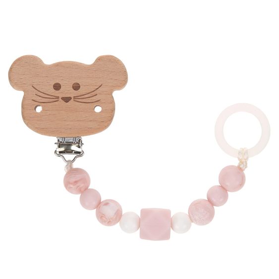 Lässig Schnullerkette aus Holz und Silikon - Little Chums Mouse