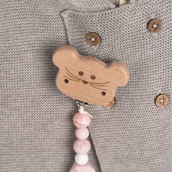 Lässig Schnullerkette aus Holz und Silikon - Little Chums Mouse