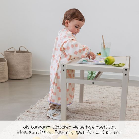 Lässig Schürze / Ärmel-Lätzchen Long Sleeve Apron - Happy Fruits - Peach