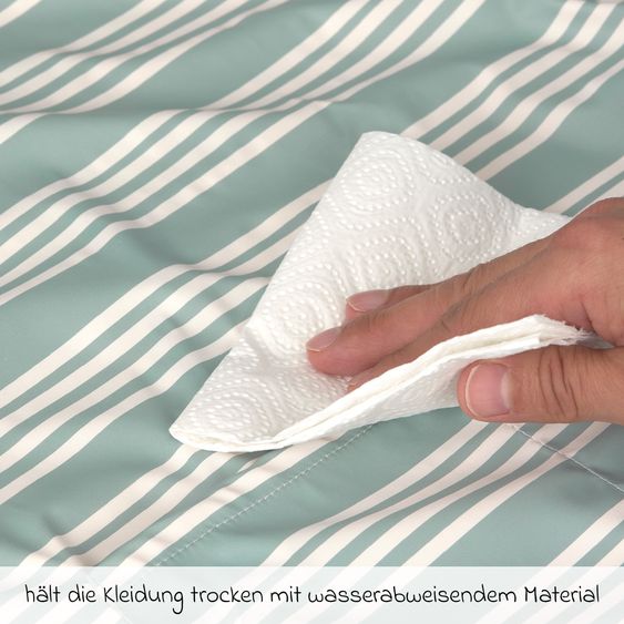 Lässig Grembiule / Bavaglino con maniche Grembiule a maniche lunghe - Tiny Team Striped - Granite Green