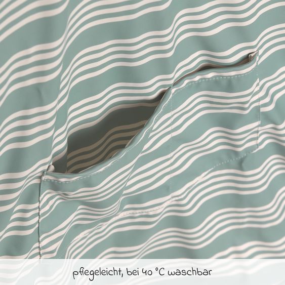 Lässig Grembiule / Bavaglino con maniche Grembiule a maniche lunghe - Tiny Team Striped - Granite Green