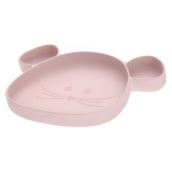 Lässig Silicone Eating Plate - Little Chums Mouse - Rose