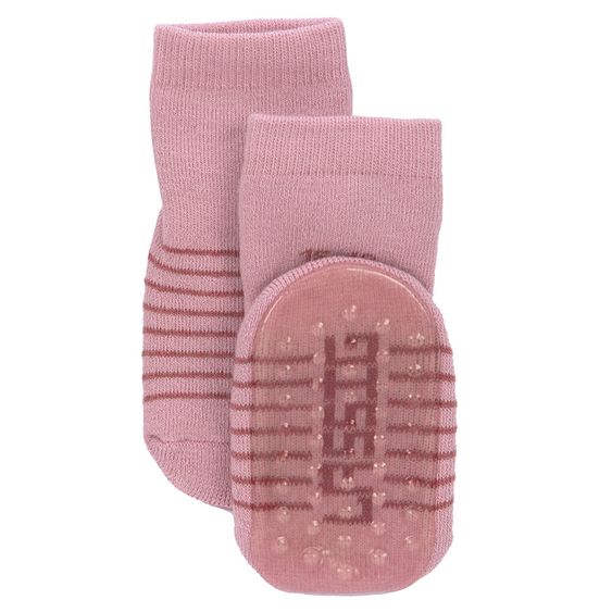 Lässig Socken 2er Pack Anti-Slip aus Bio-Baumwolle - Rosewood Rose - Gr. 15-18
