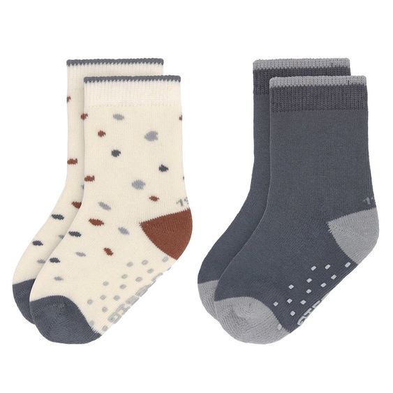 Lässig Socken 2er Pack Anti-Slip aus Bio-Baumwolle - Tiny Farmer Blue - Gr. 19-22