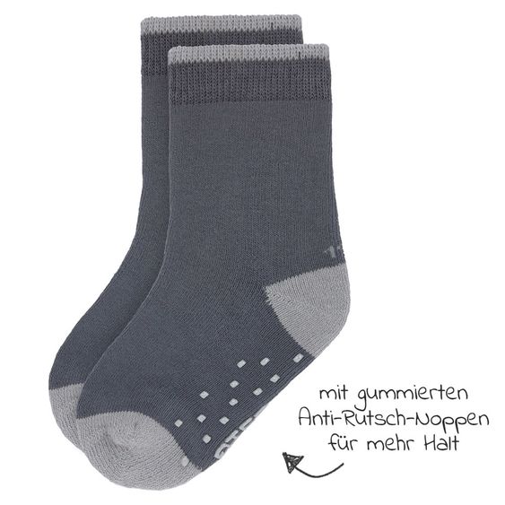 Lässig Socken 2er Pack Anti-Slip aus Bio-Baumwolle - Tiny Farmer Blue - Gr. 19-22