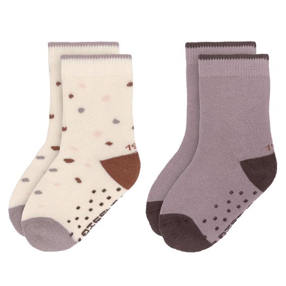 Lässig Socken 2er Pack Anti-Slip aus Bio-Baumwolle - Tiny Farmer Lilac - Gr. 19-22