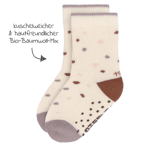 Lässig Socken 2er Pack Anti-Slip aus Bio-Baumwolle - Tiny Farmer Lilac - Gr. 19-22