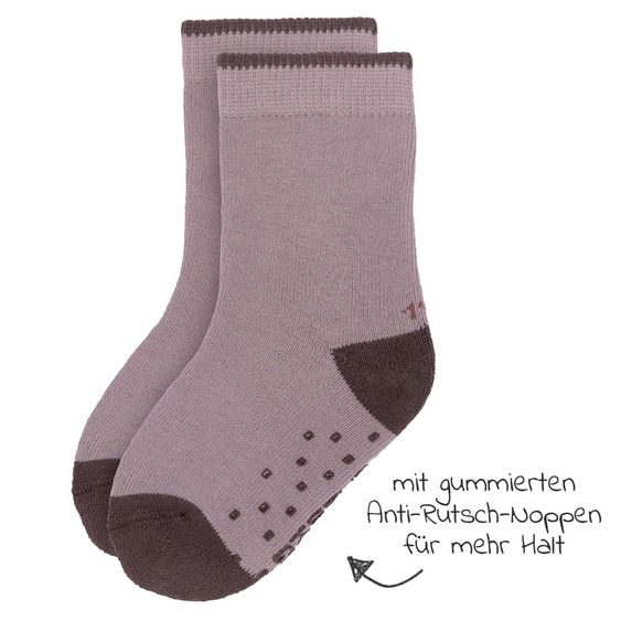 Lässig Socken 2er Pack Anti-Slip aus Bio-Baumwolle - Tiny Farmer Lilac - Gr. 19-22