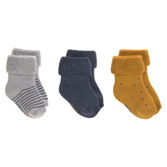 Lässig Socken 3er Pack aus Bio-Baumwolle - Blue - Gr. 12-14