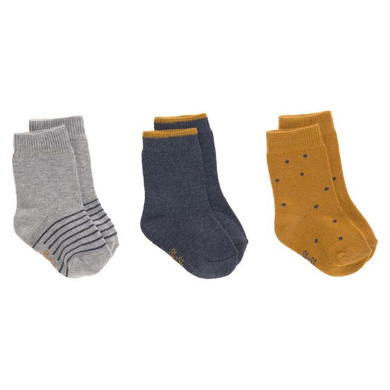 Lässig Socken 3er Pack aus Bio-Baumwolle - Blue - Gr. 12-14