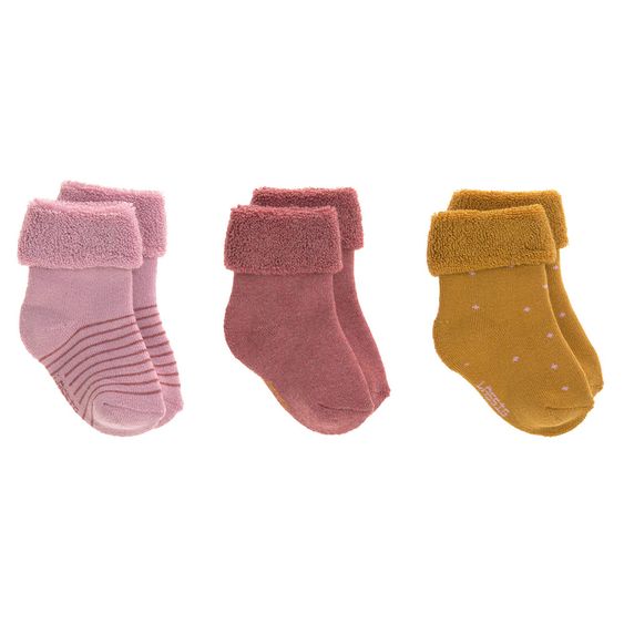 Lässig Socken 3er Pack aus Bio-Baumwolle - Rosewood - Gr. 12-14