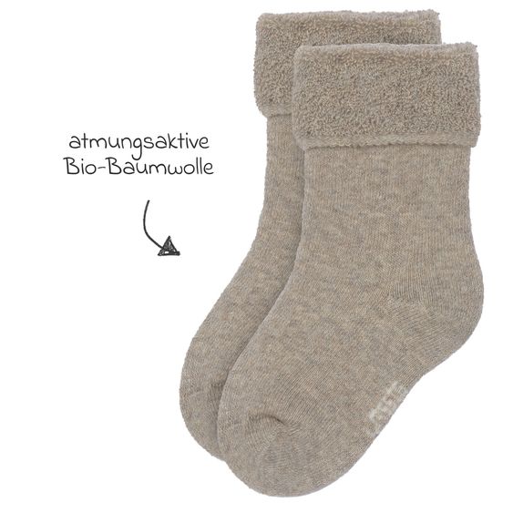 Lässig Babysocken 3er Pack Terry aus Bio-Baumwolle - Brown / Beige - Gr. 12-14