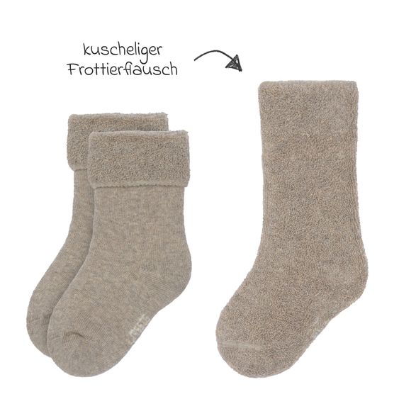 Lässig Babysocken 3er Pack Terry aus Bio-Baumwolle - Brown / Beige - Gr. 12-14