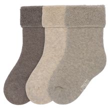 Babysocken 3er Pack Terry aus Bio-Baumwolle - Brown / Beige - Gr. 15-18