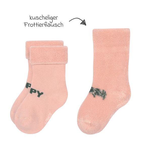 Lässig Babysocken 3er Pack Terry aus Bio-Baumwolle - Cherry - Peach - Gr. 15-18